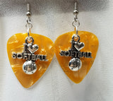 CLEARANCE I Heart Softball Charm Guitar Pick Earrings - Pick Your Color