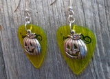 CLEARANCE Jack O' Lantern Charm Guitar Pick Earrings - Pick Your Color