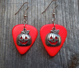 CLEARANCE Jack O' Lantern Charm Guitar Pick Earrings - Pick Your Color