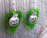 CLEARANCE Jack O' Lantern Charm Guitar Pick Earrings - Pick Your Color