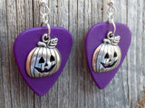 CLEARANCE Jack O' Lantern Charm Guitar Pick Earrings - Pick Your Color