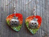 CLEARANCE Jack O' Lantern Charm Guitar Pick Earrings - Pick Your Color