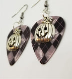 CLEARANCE Jack O' Lantern Charm Guitar Pick Earrings - Pick Your Color