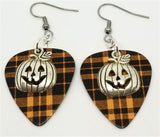 CLEARANCE Jack O' Lantern Charm Guitar Pick Earrings - Pick Your Color