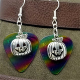 CLEARANCE Jack O' Lantern Charm Guitar Pick Earrings - Pick Your Color
