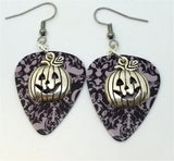CLEARANCE Jack O' Lantern Charm Guitar Pick Earrings - Pick Your Color