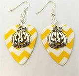 CLEARANCE Jack O' Lantern Charm Guitar Pick Earrings - Pick Your Color
