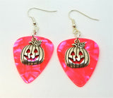 CLEARANCE Jack O' Lantern Charm Guitar Pick Earrings - Pick Your Color