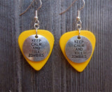 CLEARANCE Keep Calm and Kill Zombies Charm Guitar Pick Earrings - Pick Your Color