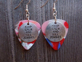 CLEARANCE Keep Calm and Kill Zombies Charm Guitar Pick Earrings - Pick Your Color