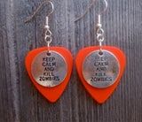 CLEARANCE Keep Calm and Kill Zombies Charm Guitar Pick Earrings - Pick Your Color