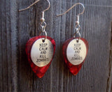 CLEARANCE Keep Calm and Kill Zombies Charm Guitar Pick Earrings - Pick Your Color
