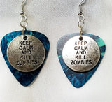 CLEARANCE Keep Calm and Kill Zombies Charm Guitar Pick Earrings - Pick Your Color