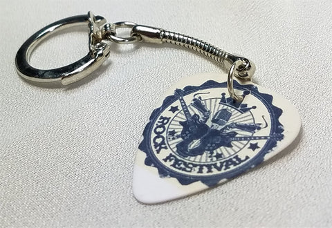 Rock Festival Guitar Pick Keychain