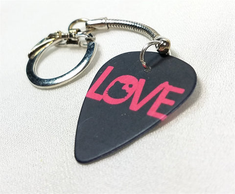 Love Guitar Pick Keychain