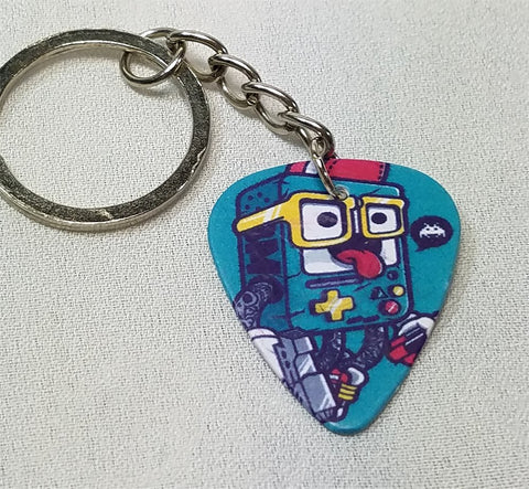 Game Boy Guitar Pick Keychain