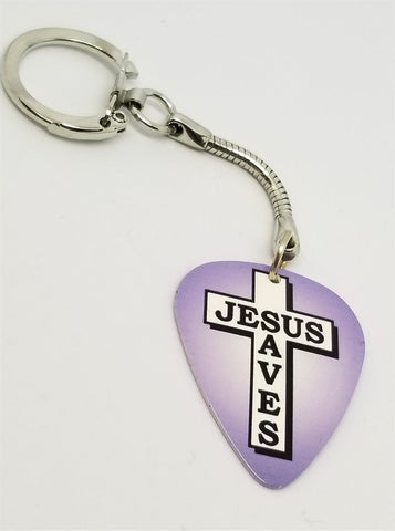 Jesus Saves Guitar Pick Keychain