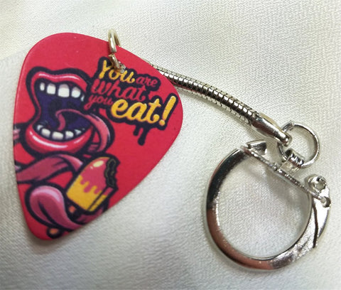 You Are What You Eat Guitar Pick Keychain