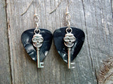 CLEARANCE Skull Key Charm Guitar Pick Earrings - Pick Your Color
