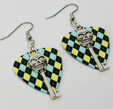 CLEARANCE Skull Key Charm Guitar Pick Earrings - Pick Your Color