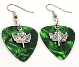 CLEARANCE Maple Leaf Charm Guitar Pick Earrings - Pick Your Color