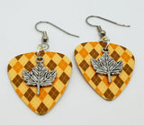 CLEARANCE Maple Leaf Charm Guitar Pick Earrings - Pick Your Color