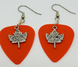 CLEARANCE Maple Leaf Charm Guitar Pick Earrings - Pick Your Color