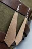 Tie Shaped Metallic Copper Real Leather Earrings