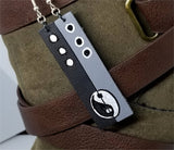 Hand Painted Yin and Yang on Real Leather Strip Earrings