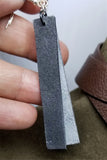 Hand Painted Yin and Yang on Real Leather Strip Earrings