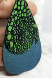 Layered Color Shifting Teardrop Leather Earrings