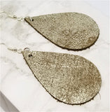 Metallic Bronze Teardrop Shaped Real Leather Earrings