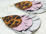 Layered Real Leather Fringed Earrings