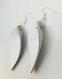White Real Leather Leaf Earrings