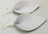 White Real Leather Leaf Earrings