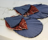 Layered Real and Faux Leather Fringed Earrings