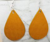 Pumpkin Pie Colored Teardrop Shaped Vegetable Tanned Leather Earrings