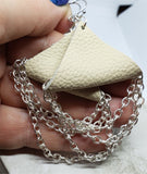 Real Leather Triangle Earrings with Chain Dangles