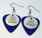 CLEARANCE Live Your Dream Charm Guitar Pick Earrings - Pick Your Color