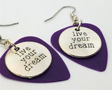 CLEARANCE Live Your Dream Charm Guitar Pick Earrings - Pick Your Color