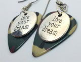 CLEARANCE Live Your Dream Charm Guitar Pick Earrings - Pick Your Color