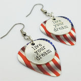 CLEARANCE Live Your Dream Charm Guitar Pick Earrings - Pick Your Color