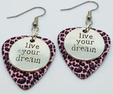 CLEARANCE Live Your Dream Charm Guitar Pick Earrings - Pick Your Color