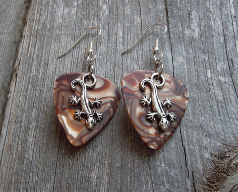 CLEARANCE Lizard Charm Guitar Pick Earrings - Pick Your Color