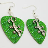 CLEARANCE Lizard Charm Guitar Pick Earrings - Pick Your Color