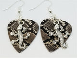 CLEARANCE Lizard Charm Guitar Pick Earrings - Pick Your Color