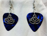 CLEARANCE Lotus Flower Charm Guitar Pick Earrings - Pick Your Color