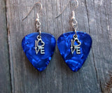 CLEARANCE Love Text Charm Guitar Pick Earrings - Pick Your Color
