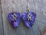 CLEARANCE Love Text Charm Guitar Pick Earrings - Pick Your Color