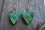 CLEARANCE Love Text Charm Guitar Pick Earrings - Pick Your Color